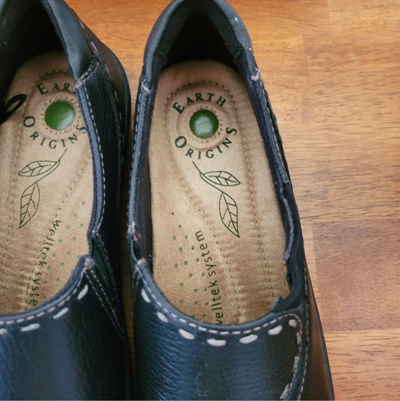 Earth Origins Leona Black Leather Loafer Flats Size 6.5 - Picture 7 of 8
